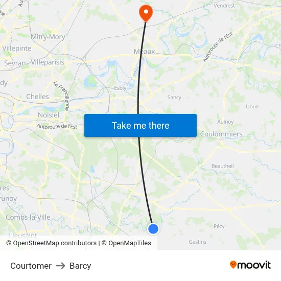 Courtomer to Barcy map