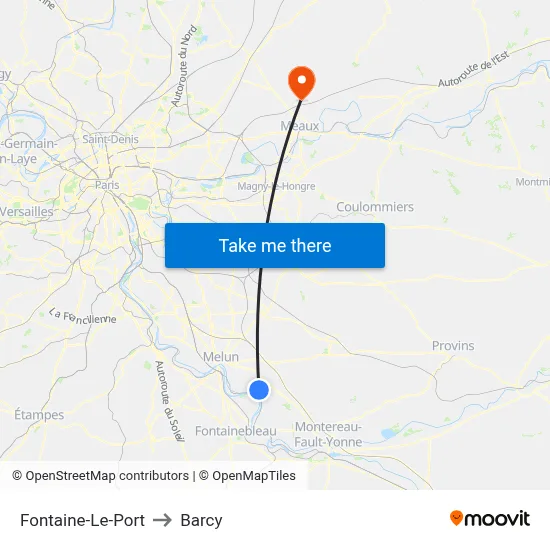 Fontaine-Le-Port to Barcy map