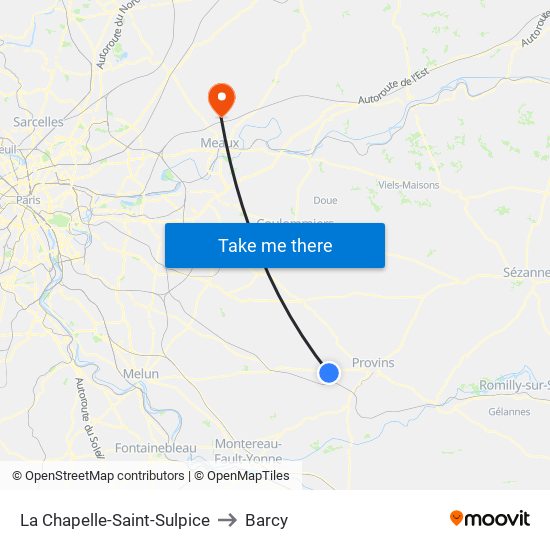 La Chapelle-Saint-Sulpice to Barcy map