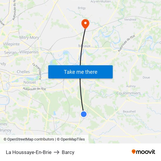 La Houssaye-En-Brie to Barcy map