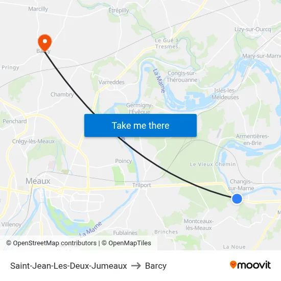 Saint-Jean-Les-Deux-Jumeaux to Barcy map
