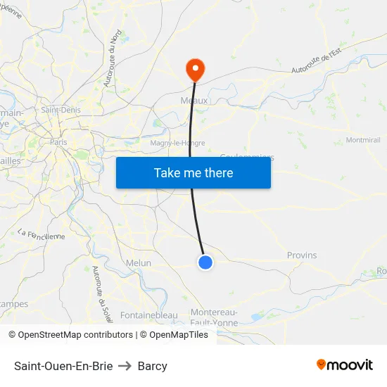 Saint-Ouen-En-Brie to Barcy map