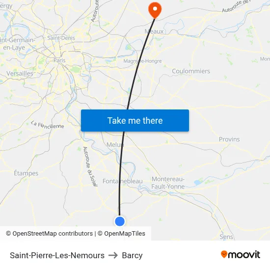 Saint-Pierre-Les-Nemours to Barcy map