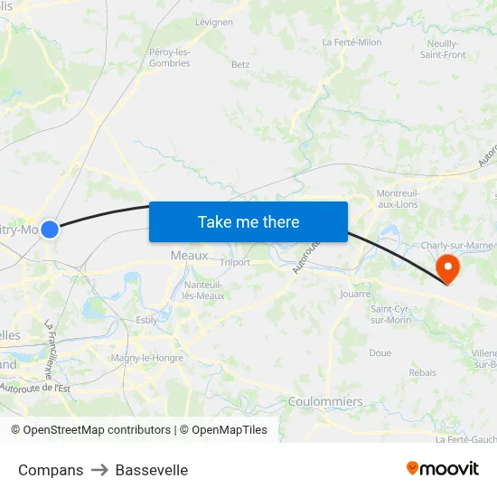 Compans to Bassevelle map
