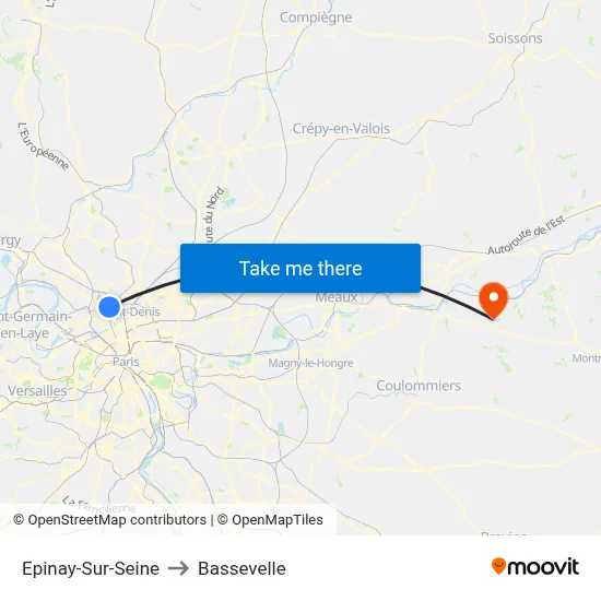 Epinay-Sur-Seine to Bassevelle map