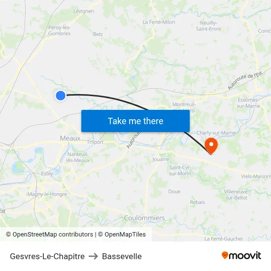 Gesvres-Le-Chapitre to Bassevelle map