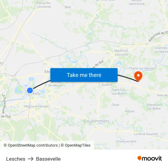 Lesches to Bassevelle map