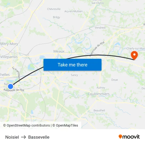 Noisiel to Bassevelle map