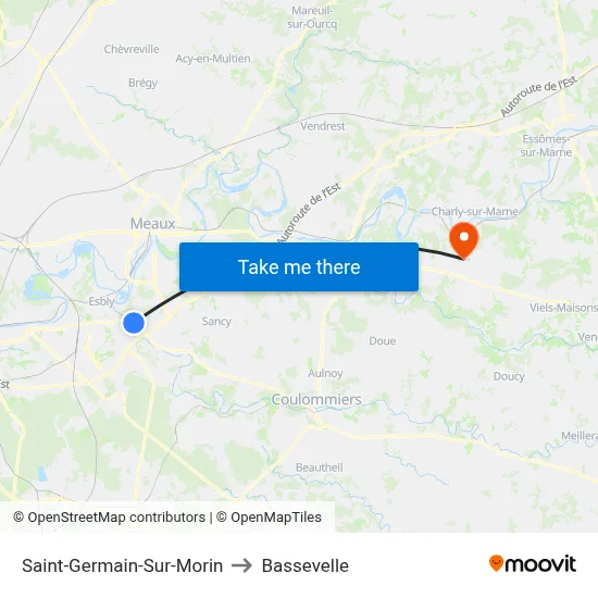 Saint-Germain-Sur-Morin to Bassevelle map