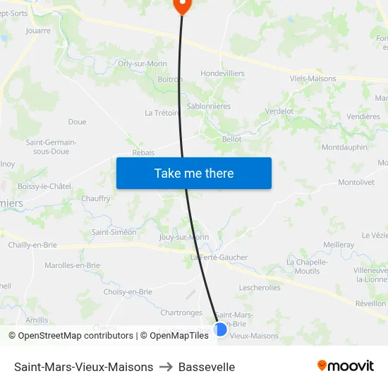 Saint-Mars-Vieux-Maisons to Bassevelle map