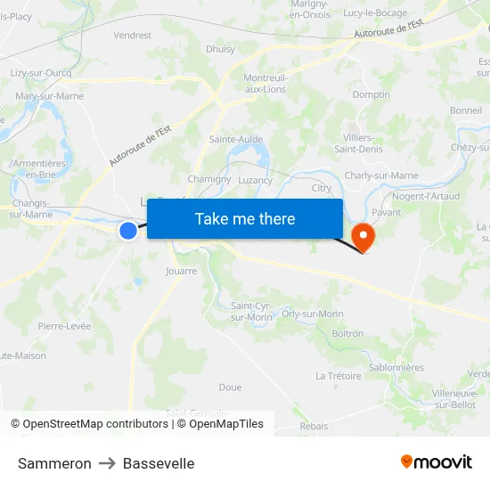 Sammeron to Bassevelle map