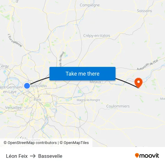 Léon Feix to Bassevelle map