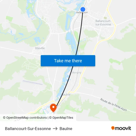 Ballancourt-Sur-Essonne to Baulne map