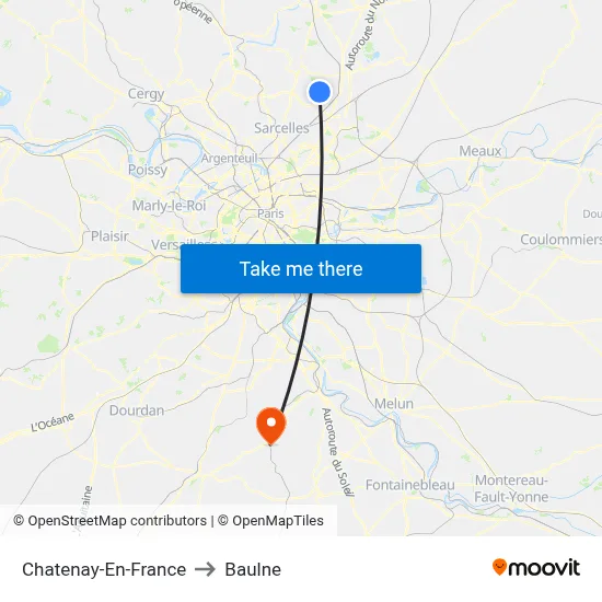 Chatenay-En-France to Baulne map