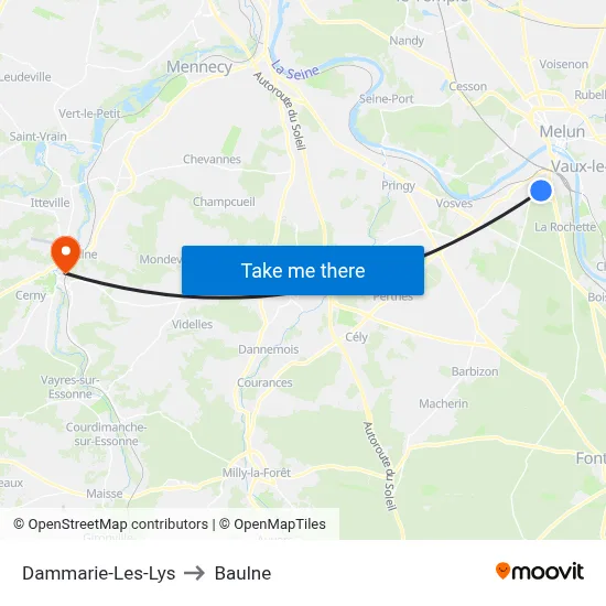 Dammarie-Les-Lys to Baulne map