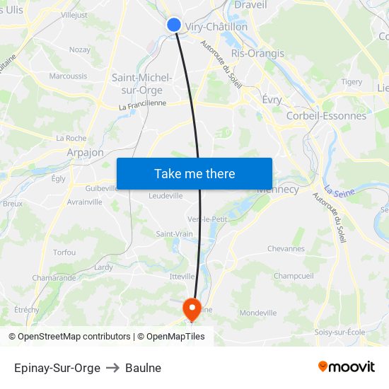 Epinay-Sur-Orge to Baulne map