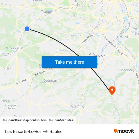 Les Essarts-Le-Roi to Baulne map
