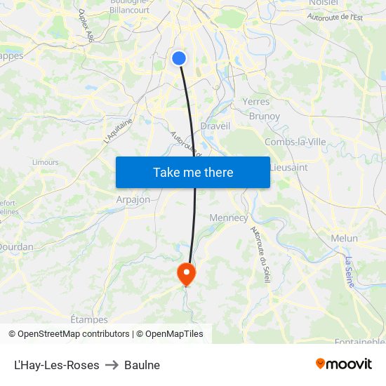 L'Hay-Les-Roses to Baulne map