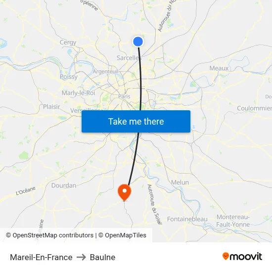 Mareil-En-France to Baulne map