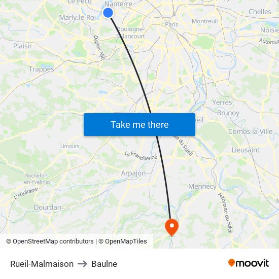 Rueil-Malmaison to Baulne map