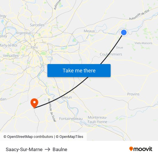Saacy-Sur-Marne to Baulne map