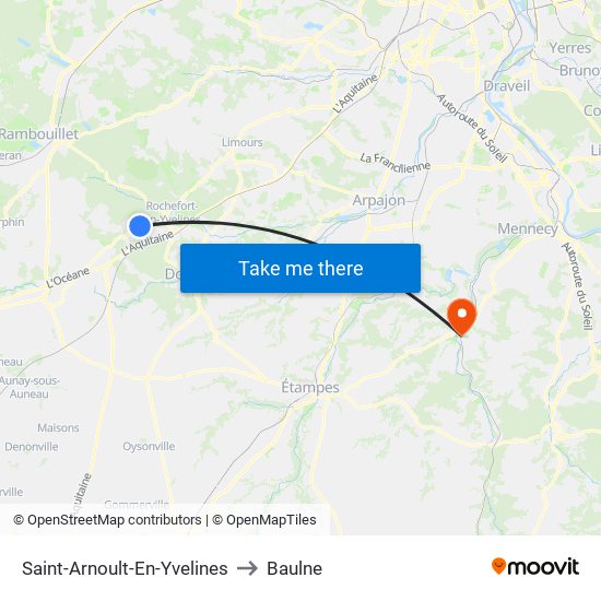 Saint-Arnoult-En-Yvelines to Baulne map