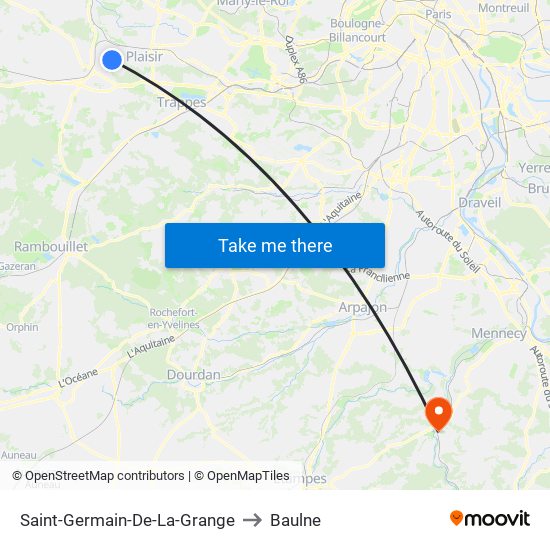 Saint-Germain-De-La-Grange to Baulne map