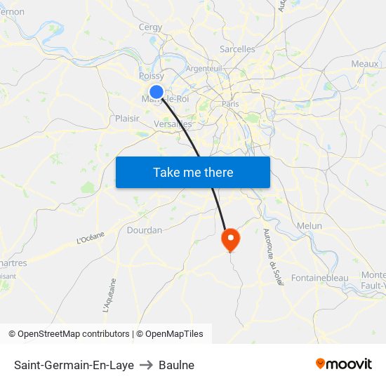 Saint-Germain-En-Laye to Baulne map