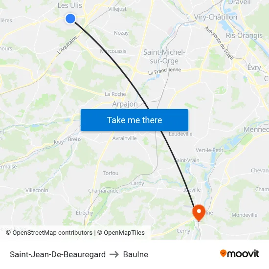 Saint-Jean-De-Beauregard to Baulne map