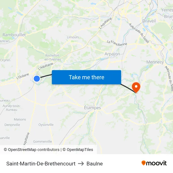 Saint-Martin-De-Brethencourt to Baulne map