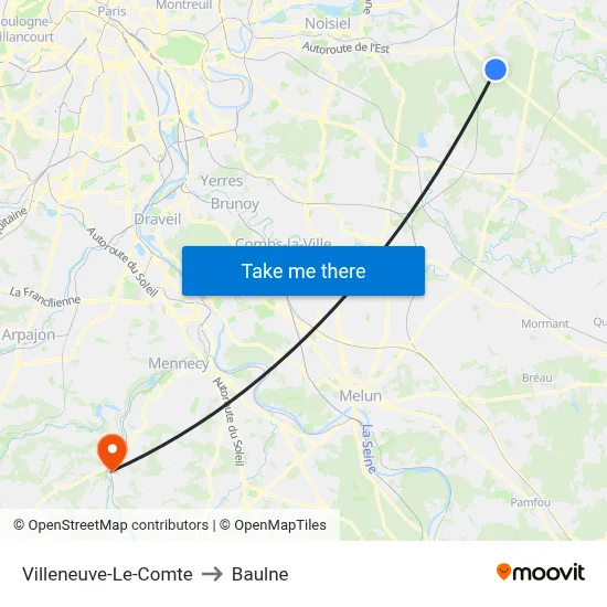 Villeneuve-Le-Comte to Baulne map