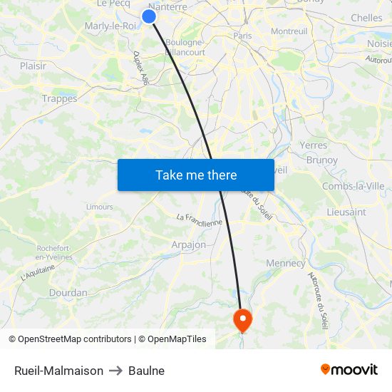 Rueil-Malmaison to Baulne map