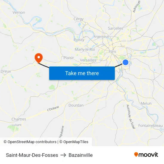 Saint-Maur-Des-Fosses to Bazainville map