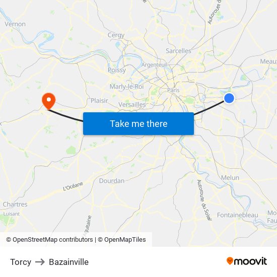 Torcy to Bazainville map