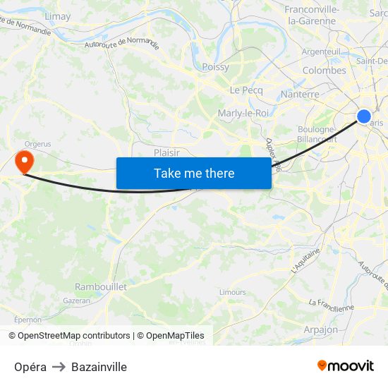 Opéra to Bazainville map