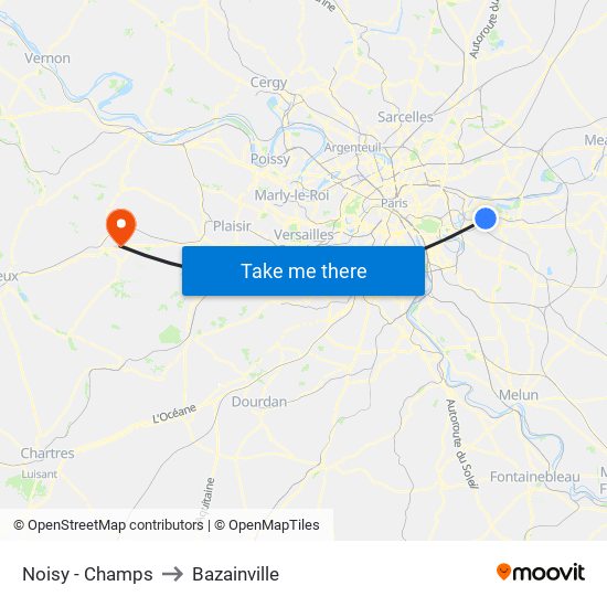 Noisy - Champs to Bazainville map