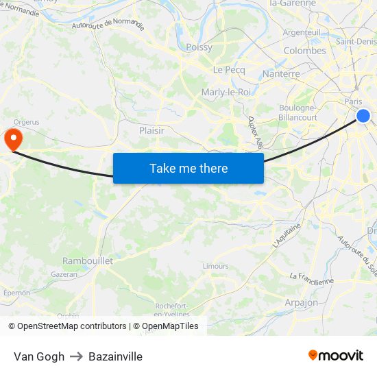 Van Gogh to Bazainville map