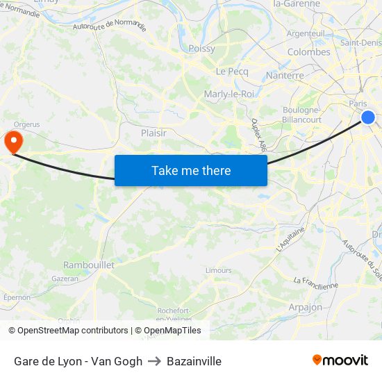 Gare de Lyon - Van Gogh to Bazainville map