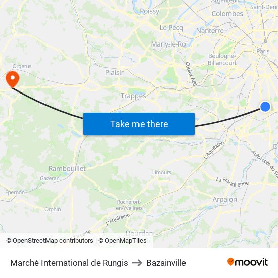 Marché International de Rungis to Bazainville map