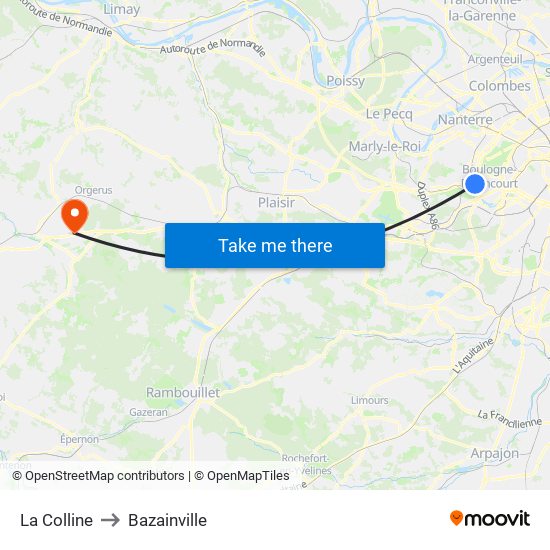 La Colline to Bazainville map