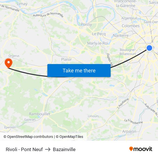 Rivoli - Pont Neuf to Bazainville map