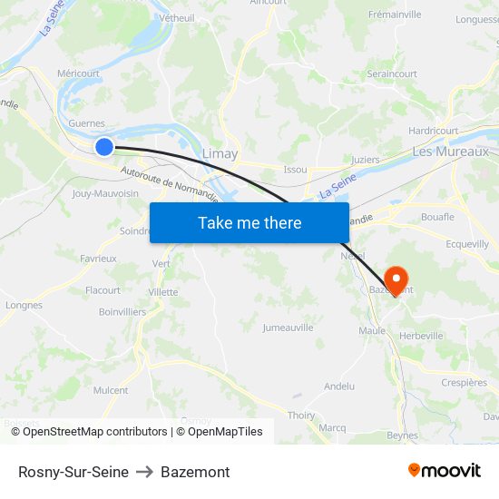 Rosny-Sur-Seine to Bazemont map