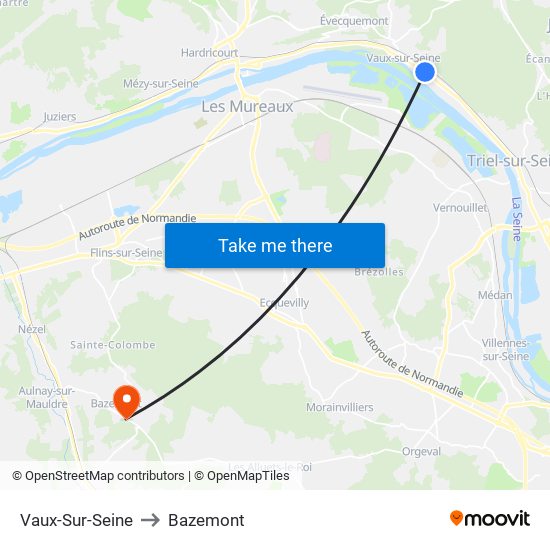 Vaux-Sur-Seine to Bazemont map