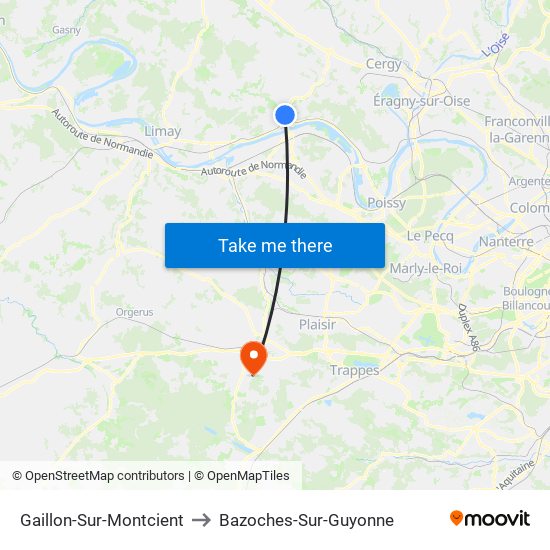 Gaillon-Sur-Montcient to Bazoches-Sur-Guyonne map