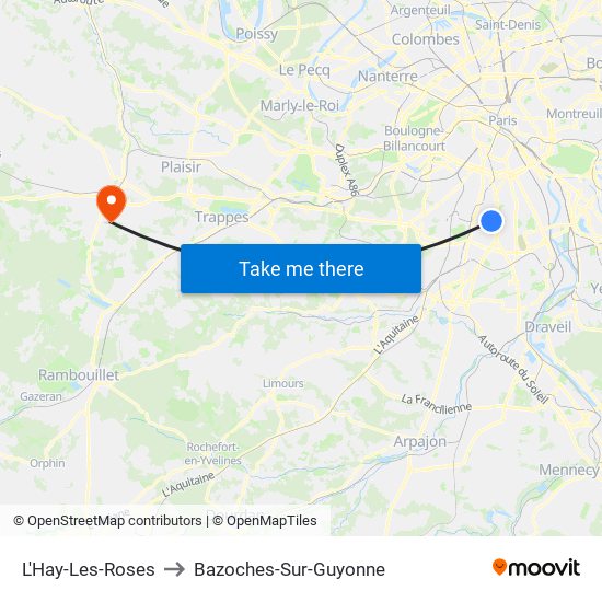 L'Hay-Les-Roses to Bazoches-Sur-Guyonne map