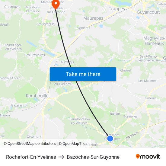 Rochefort-En-Yvelines to Bazoches-Sur-Guyonne map