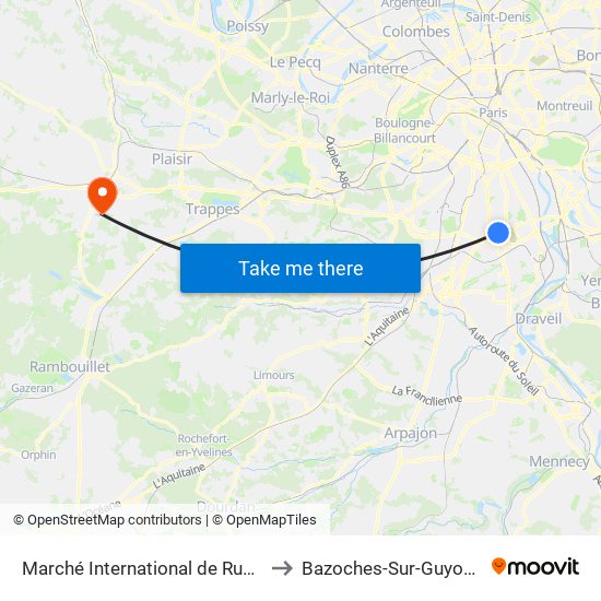 Marché International de Rungis to Bazoches-Sur-Guyonne map