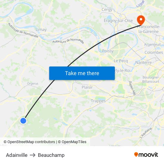 Adainville to Beauchamp map