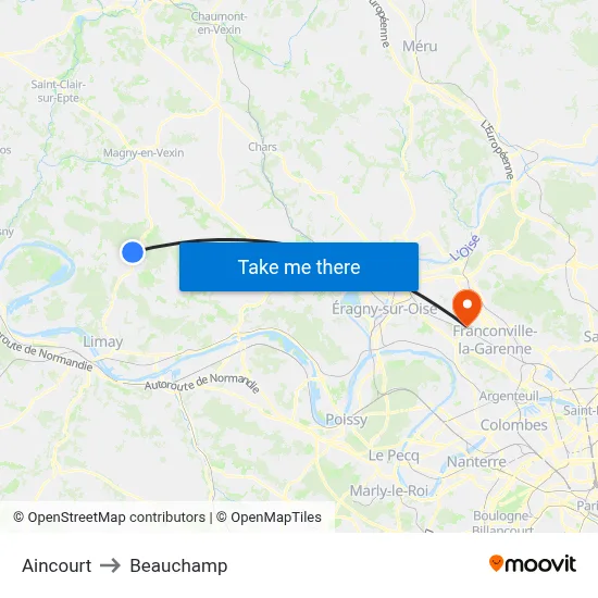 Aincourt to Beauchamp map