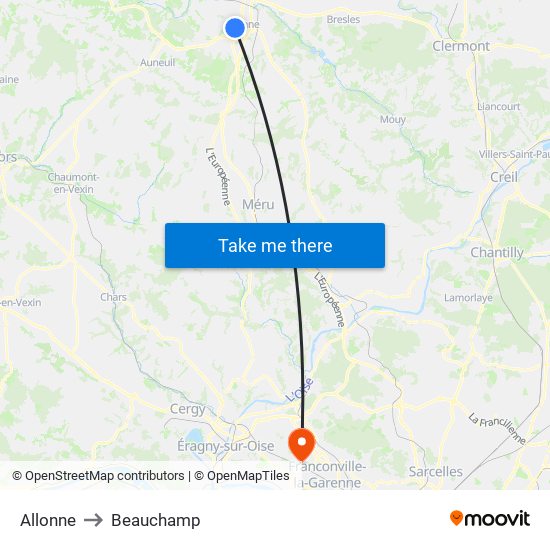Allonne to Beauchamp map